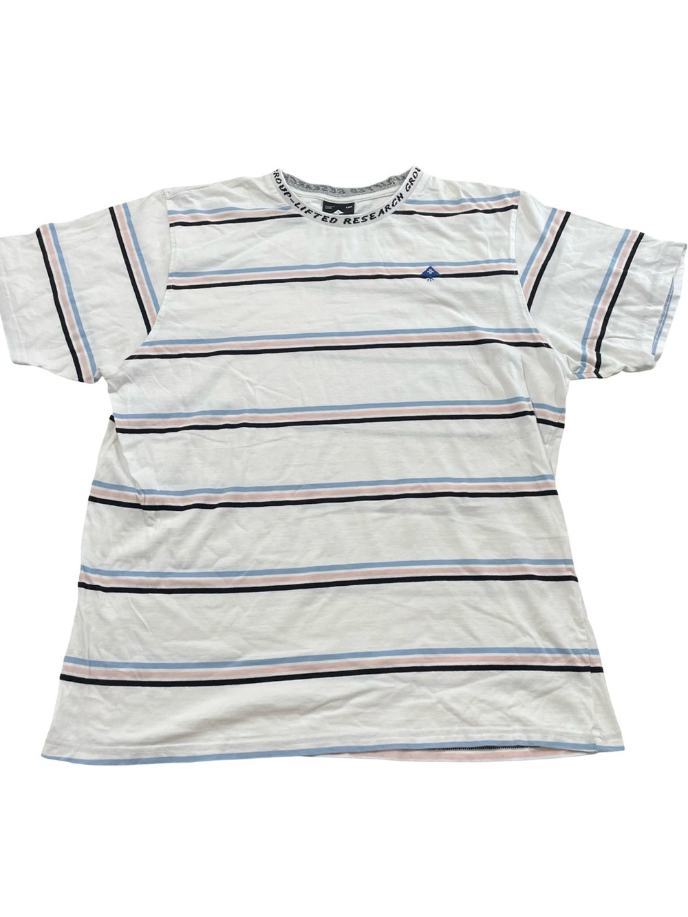 LRG Lifted Research Group One-Point Logo Striped Tee Size XL (Retail $40)